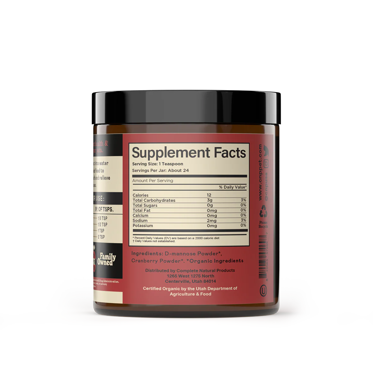 Organic D-Mannose & Cranberry Powder for Dogs, Cats, & Pets - Image 2