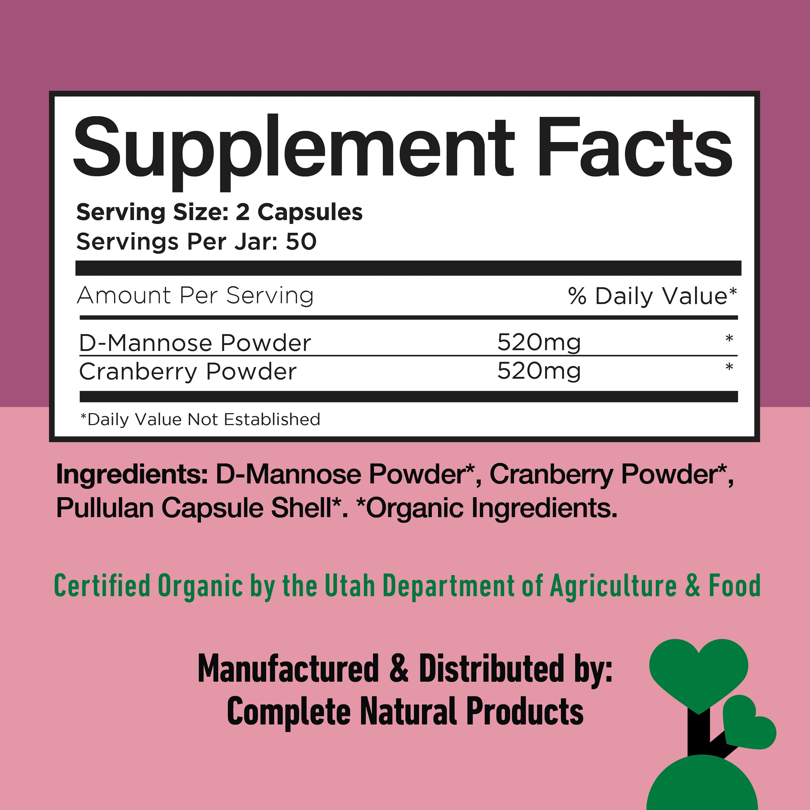 Organic D-Mannose & Cranberry Capsules - Image 6